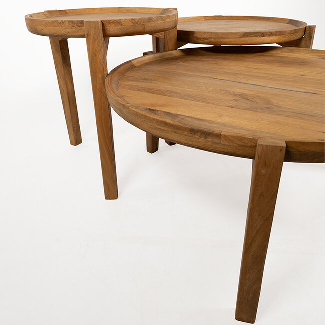 MySons Berlijn salontafel, set van 3, Smooth Natural