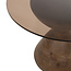 Brooz Yves bijzettafel Ø57, H47, Brown Walnut, Smoke glass