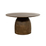 Brooz Karl salontafel Ø80 cm – Brown Walnut met rib kolompoot