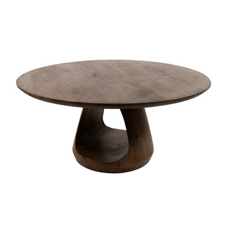 Brooz Bremen salontafel Ø90, H40, Brown Walnut