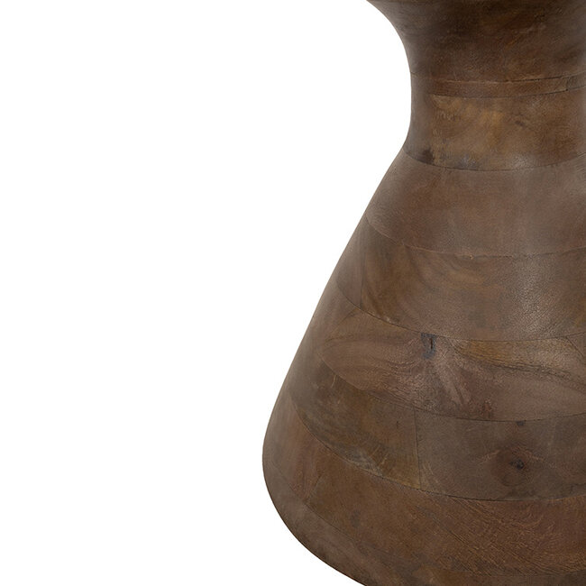 Brooz Yves bijzettafel Ø57, H47, Brown Walnut, Smoke glass