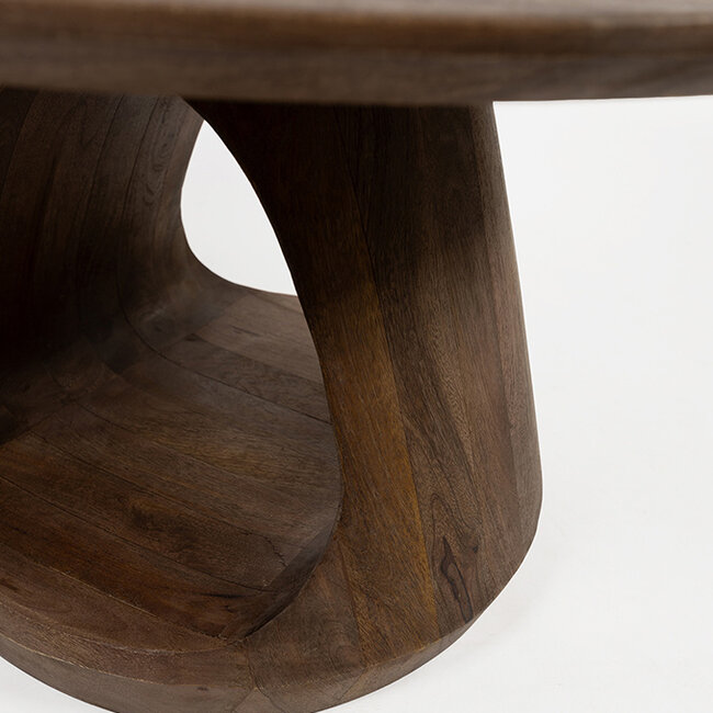 Brooz Bremen Salontafel Ø60 cm – Brown Walnut Massief Hout