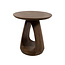 Brooz Bremen Bijzettafel Ø50 cm – Brown Walnut Massief Hout