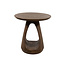 Brooz Bremen Bijzettafel Ø50 cm – Brown Walnut Massief Hout