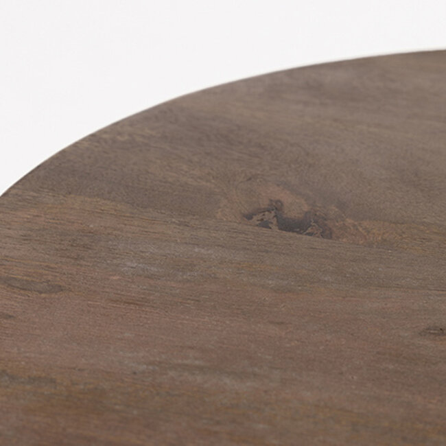 Brooz Bremen Bijzettafel Ø50 cm – Brown Walnut Massief Hout