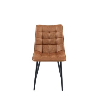 Brooz Moderne eetkamerstoel Lucille met zwart onderstel – Cognac  (set van 4)
