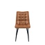 Brooz Moderne eetkamerstoel Lucille met zwart onderstel – Cognac  (set van 4)