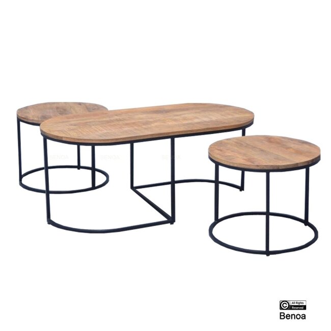 - Salontafel Rond en Ovaal Set van 3