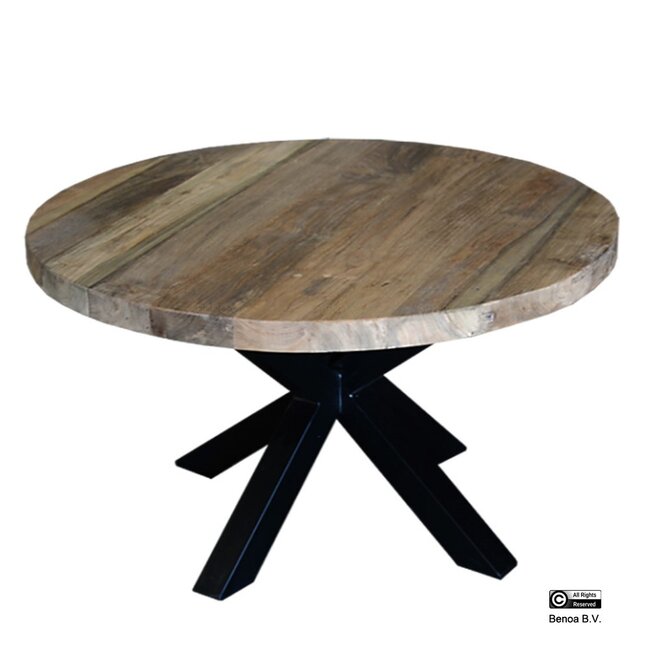 - Salontafel Blad Rond Teak 80 4 cm Solid Top