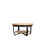 Brooz Paras Ronde Salontafel 65 cm – Mangohout & Zwart Metaal met Opbergplateau