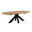 Brooz Runa Deens Ovale Salontafel 130 cm – Mangohout & Zwart Metaal