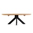 Brooz Runa Deens Ovale Salontafel 130 cm – Mangohout & Zwart Metaal