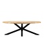 Brooz Ellips Salontafel 130 cm met Spiderpoot – Mangohout & Zwart Metaal