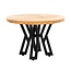 Brooz Salontafel Rond Yana 60 – Mangohouten Salontafel met Design Onderstel