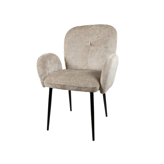 Brooz Bobby eetkamer armstoel Perfect Harmony Liver – zwart onderstel (set van 2)