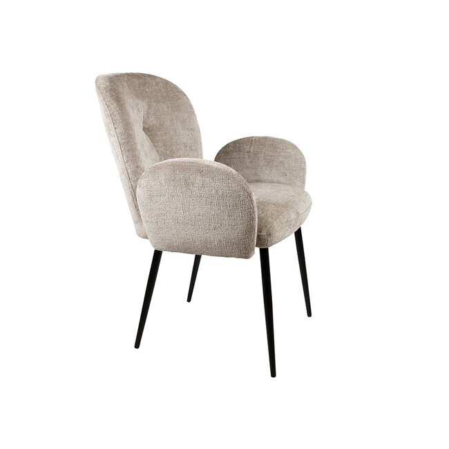 Brooz Bobby eetkamer armstoel Perfect Harmony Liver – zwart onderstel (set van 2)