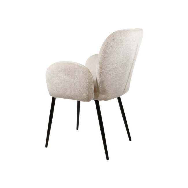 Brooz Bobby eetkamer armstoel Perfect Harmony Ivory – zwart onderstel (set van 2)