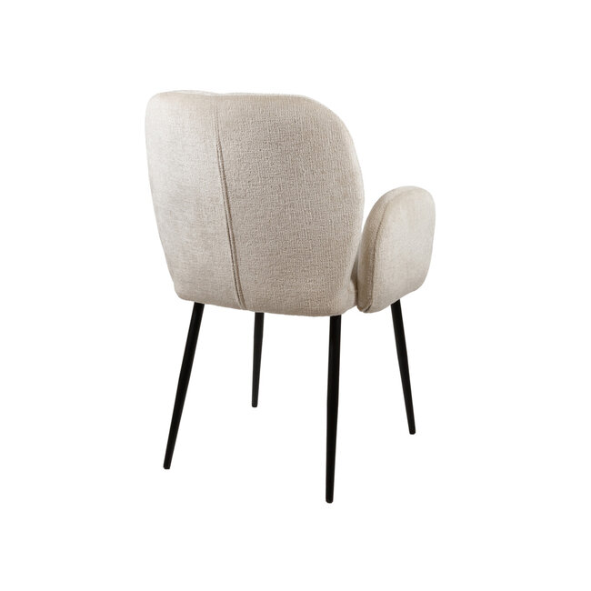 Brooz Bobby eetkamer armstoel Perfect Harmony Ivory – zwart onderstel (set van 2)