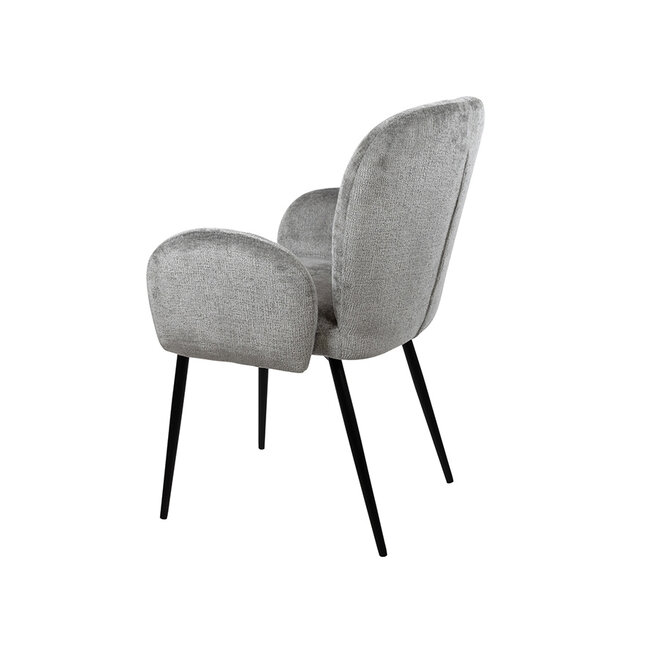 Brooz Bobby eetkamer armstoel Perfect Harmony Light Grey – zwart onderstel (set van 2)