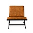 Brooz Industriële fauteuil Madrid – microvezel cognac met zwart metalen frame