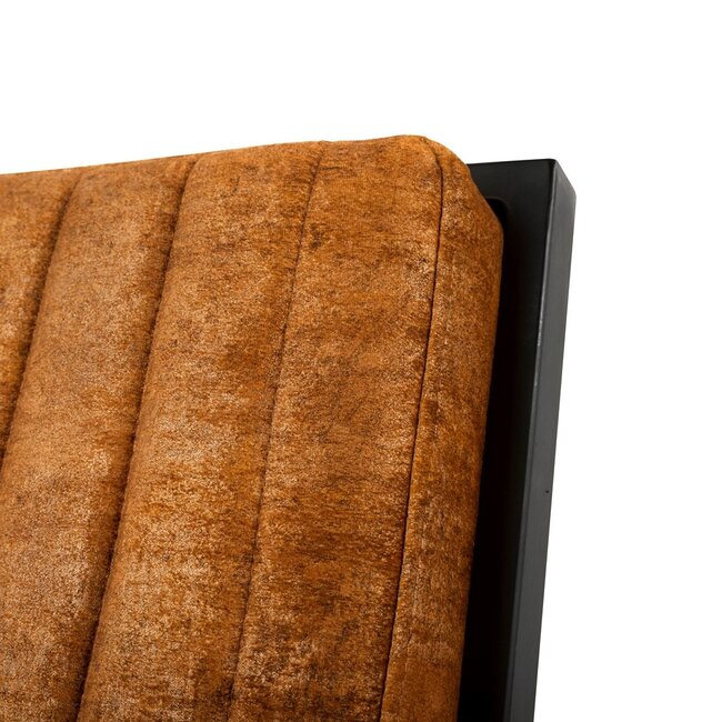 Brooz Industriële fauteuil Madrid – microvezel cognac met zwart metalen frame