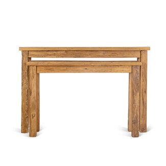 Brooz Sidetable set Bridge – massief hout naturel (set van 2)