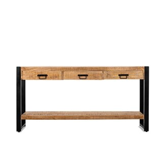 Brooz Sidetable Britt – mangohout met zwart stalen frame en 3 lades