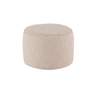 Brooz Baggy Poef Ø50 Alpine Naturel – Zachte Bouclé Poef in Naturel
