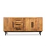 Brooz Modern dressoir Jayden 180 – strak mangohout met lades en zwart stalen onderstel