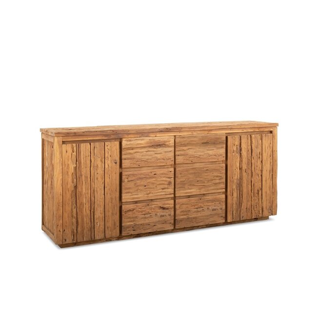 Brooz Robuust dressoir Bridge 200 – massief hout met lades en kastdeuren