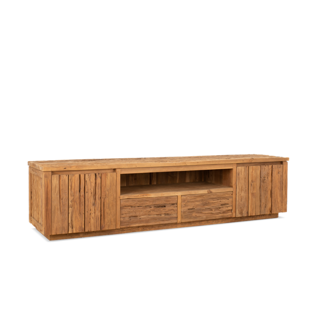 Brooz TV meubel Bridge 200 – massief hout naturel met kastdeuren