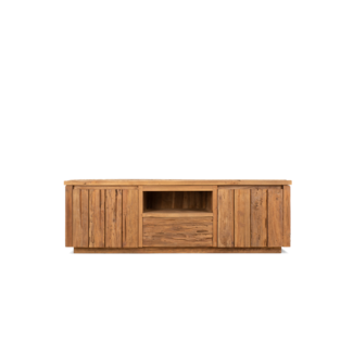 Brooz TV meubel Bridge 150 – massief hout naturel met kastdeuren
