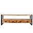 Brooz TV meubel Britt 180 – mangohout met 4 lades en zwart metalen frame