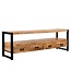 Brooz TV meubel Britt 180 – mangohout met 4 lades en zwart metalen frame