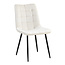 Brooz Moderne eetkamerstoel Lucille met zwart onderstel – Beige (set van 4)