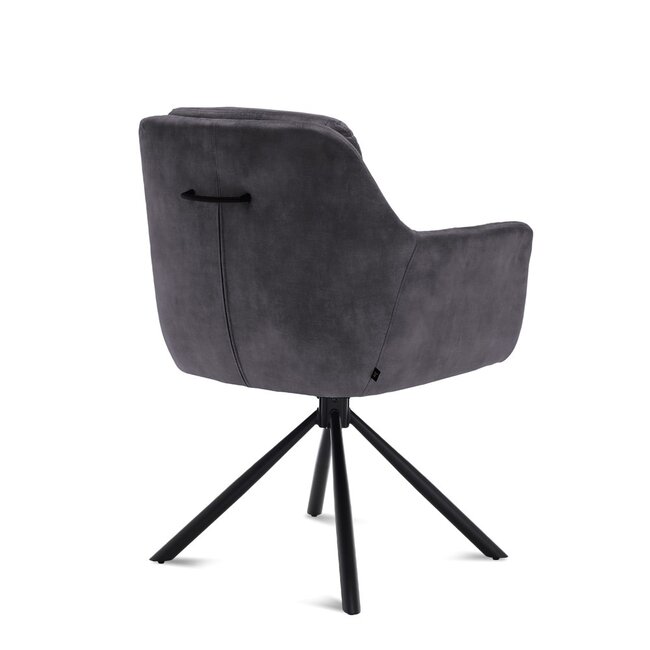 Draaibare eetkamerstoel Talas met armleuningen – Adore  antraciet (set van 2)