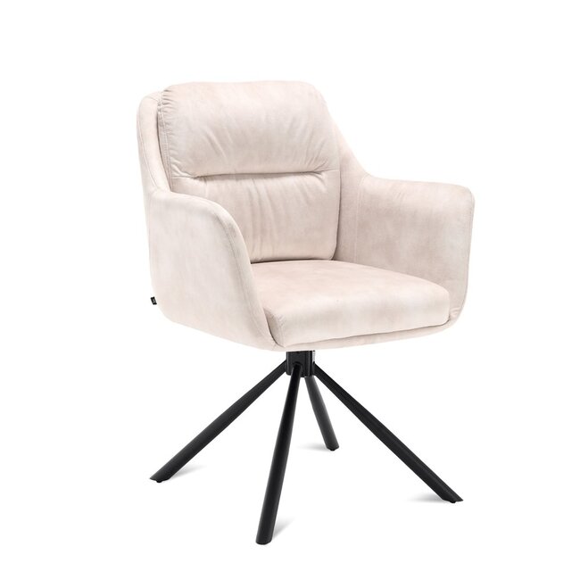 Brooz Draaibare eetkamerstoel Talas met armleuningen – Adore Oyster  (set van 2)