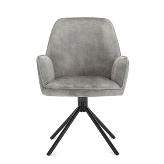 Brooz Draaibare eetkamerstoel Noah met armleuningen en auto-return – Adore Clay  (set van 2)