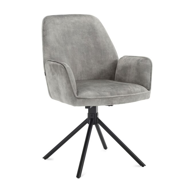 Brooz Draaibare eetkamerstoel Noah met armleuningen en auto-return – Adore Clay  (set van 2)