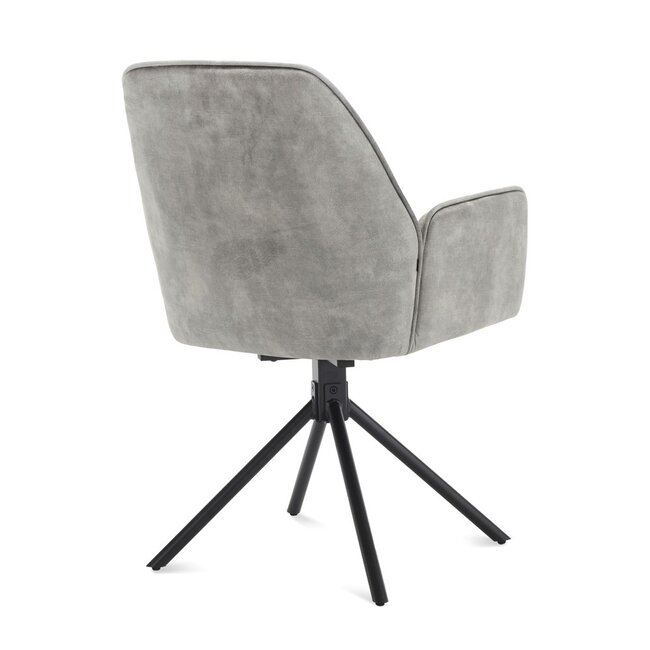 Brooz Draaibare eetkamerstoel Noah met armleuningen en auto-return – Adore Clay  (set van 2)