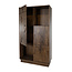 Brooz Moderne wandkast 180 cm – mangohout Dark Walnut met open vakken en 3 deuren