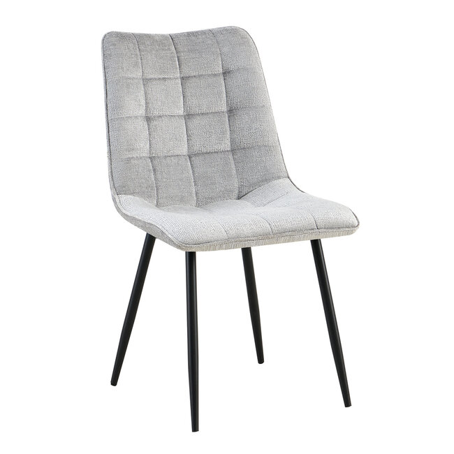 Brooz Moderne eetkamerstoel Lucille met zwart onderstel – grijs (set van 4)