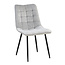 Brooz Moderne eetkamerstoel Lucille met zwart onderstel – grijs (set van 4)
