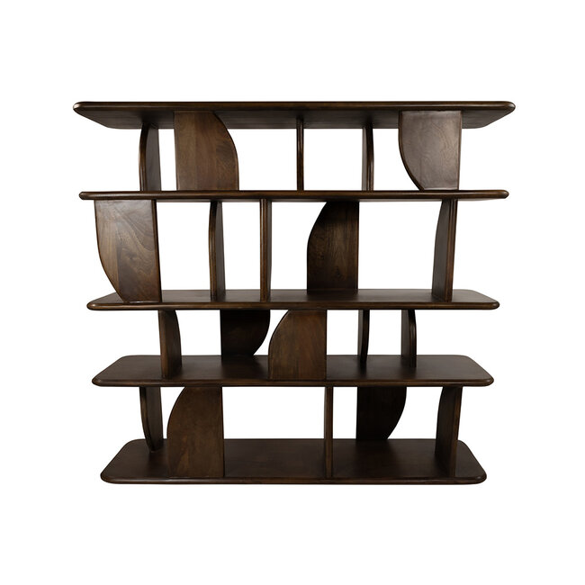 Brooz Design boekenkast Oregano – mangohout walnut met open vakken
