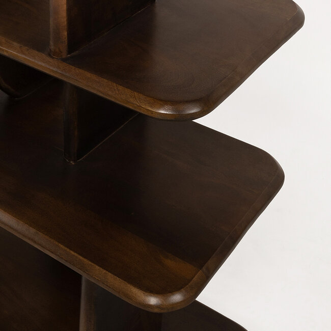 Brooz Design boekenkast Oregano – mangohout walnut met open vakken