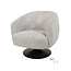 Brooz Moderne draaifauteuil Louis – Puente stof Ecru met zwarte trompetvoet
