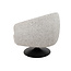 Brooz Moderne draaifauteuil Louis – Puente stof Ecru met zwarte trompetvoet