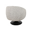 Brooz Moderne draaifauteuil Louis – Puente stof Ecru met zwarte trompetvoet