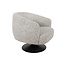 Brooz Moderne draaifauteuil Louis – Puente stof Ecru met zwarte trompetvoet
