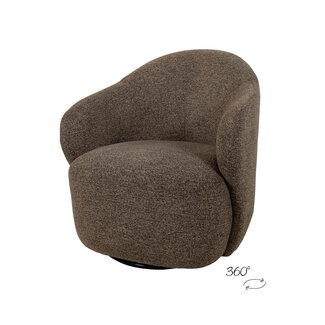 Brooz Moderne draaifauteuil Jimi – Present stof Brown met 360° draaifunctie